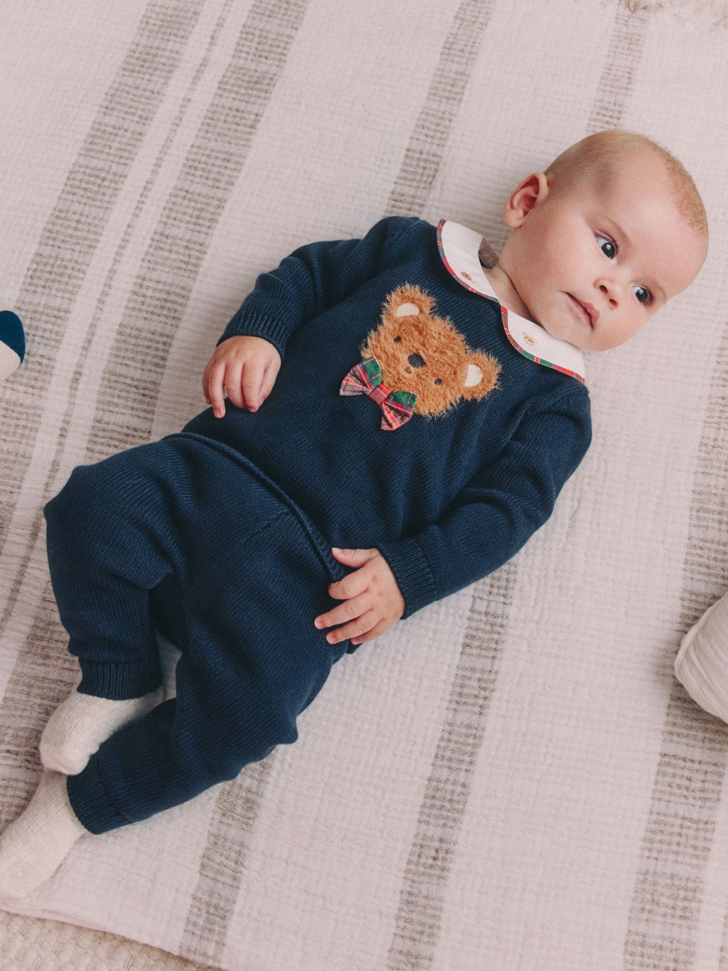 Navy Bear Knitted Jumper and Leggings Baby Set (0mths-3yrs) image 1