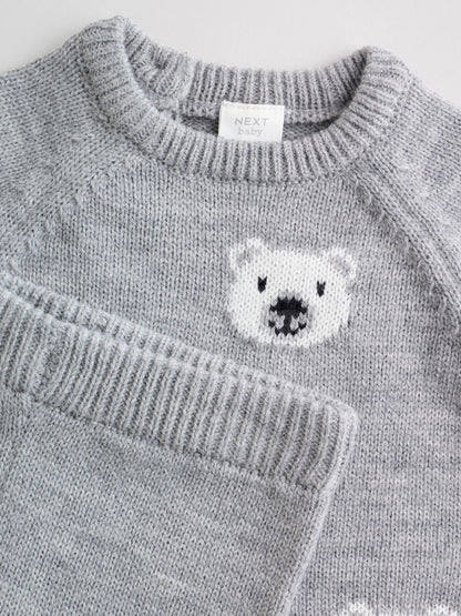 Grey Bear Knitted Top and Leggings Set (0mths-2yrs) image 7