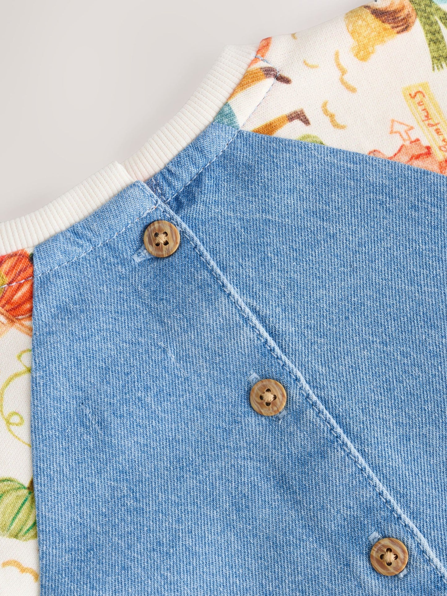 Pumpkin Print Raglan Denim Dress (3mths-8yrs)