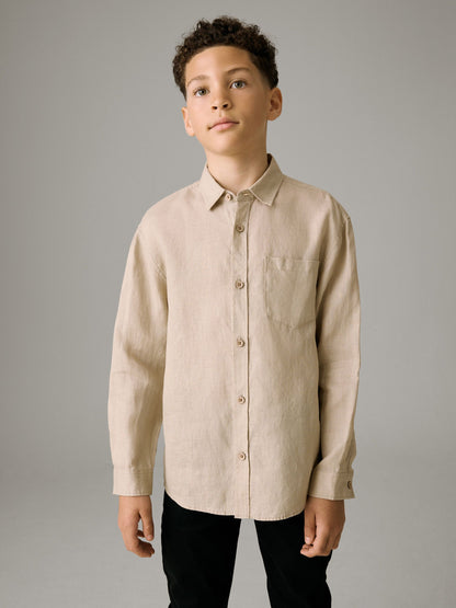 Dsiney Kidz - Neutral Long Sleeve Linen Shirt (3-16yrs) image 1
