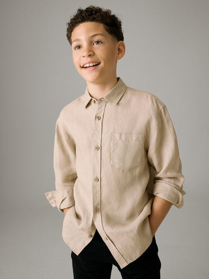 Dsiney Kidz - Neutral Long Sleeve Linen Shirt (3-16yrs) image 3