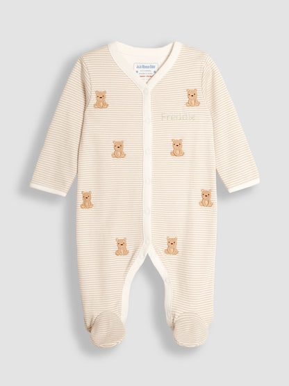 JoJo Maman Bébé Organic Cotton Embroidered Sleepsuit image 2