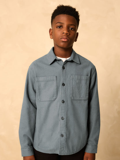 Dsiney Kidz - Petrol Blue Brushed Overshirt (3-16yrs) image 2
