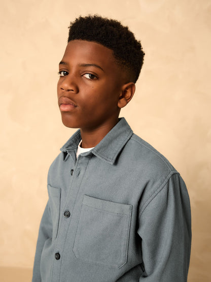 Dsiney Kidz - Petrol Blue Brushed Overshirt (3-16yrs) image 5