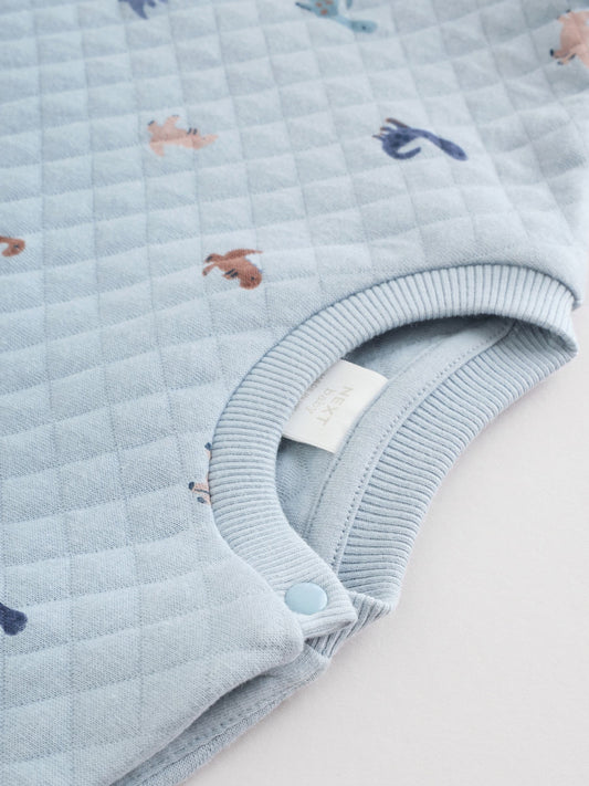 Blue Dinosaur Print Baby Quilted Sweat Top and Joggers Set (0mths-2yrs) image 3