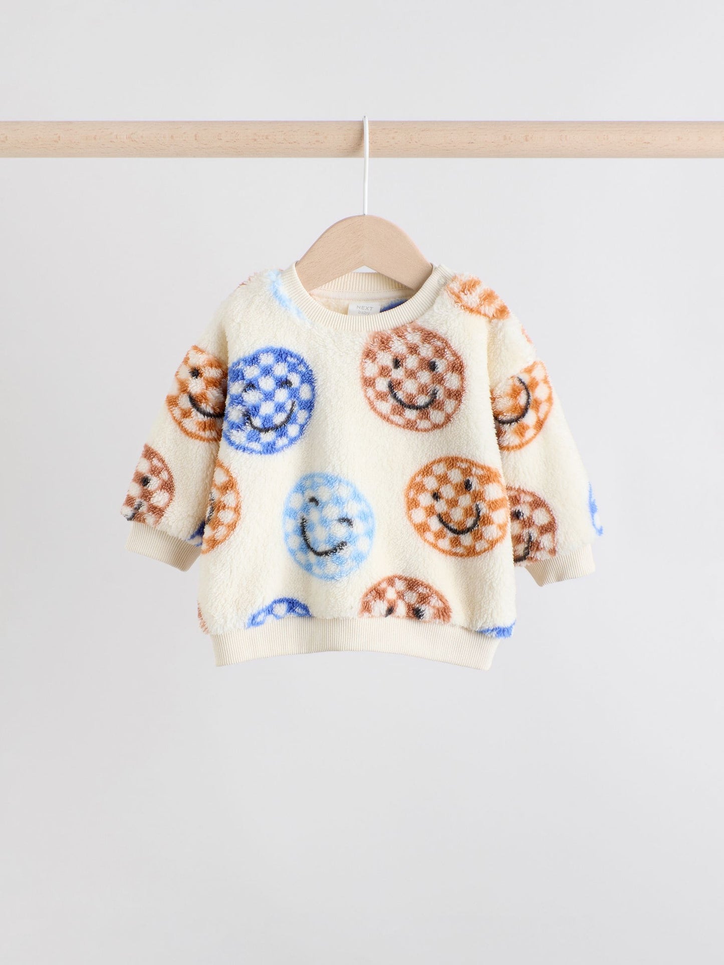 Blue Checkerboard Faces Baby Fleece Top and Joggers Set (0mths-2yrs)