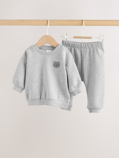 Grey Bear Baby Sweatshirt and Joggers Set (0mths-2yrs) image 1