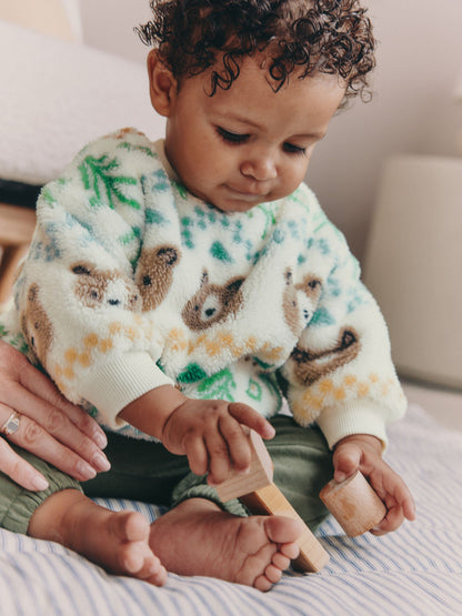 Green Bear Fairisle Baby Fleece Top and Joggers Set (0mths-2yrs)
