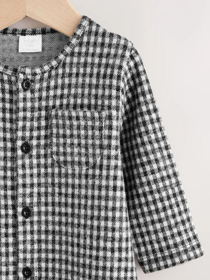 Black White Check Baby Romper (0mths-2yrs)