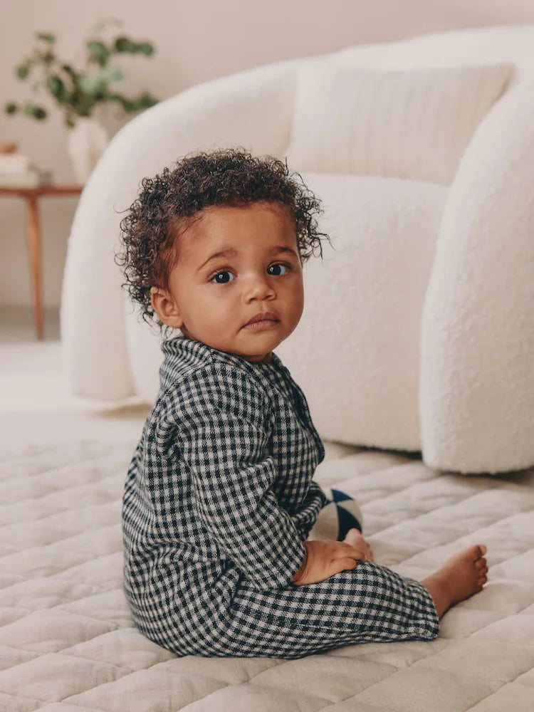 Black White Check Baby Romper (0mths-2yrs)