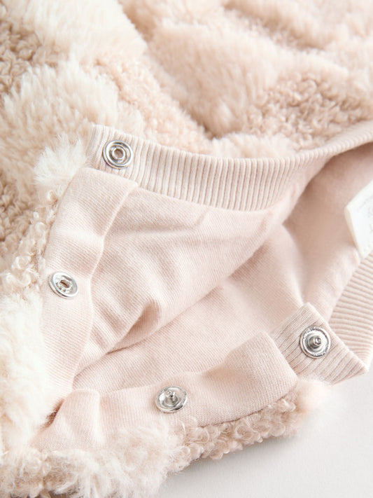 Neutral Checkerboard Baby Fleece Top and Joggers Set (0mths-2yrs) image 3