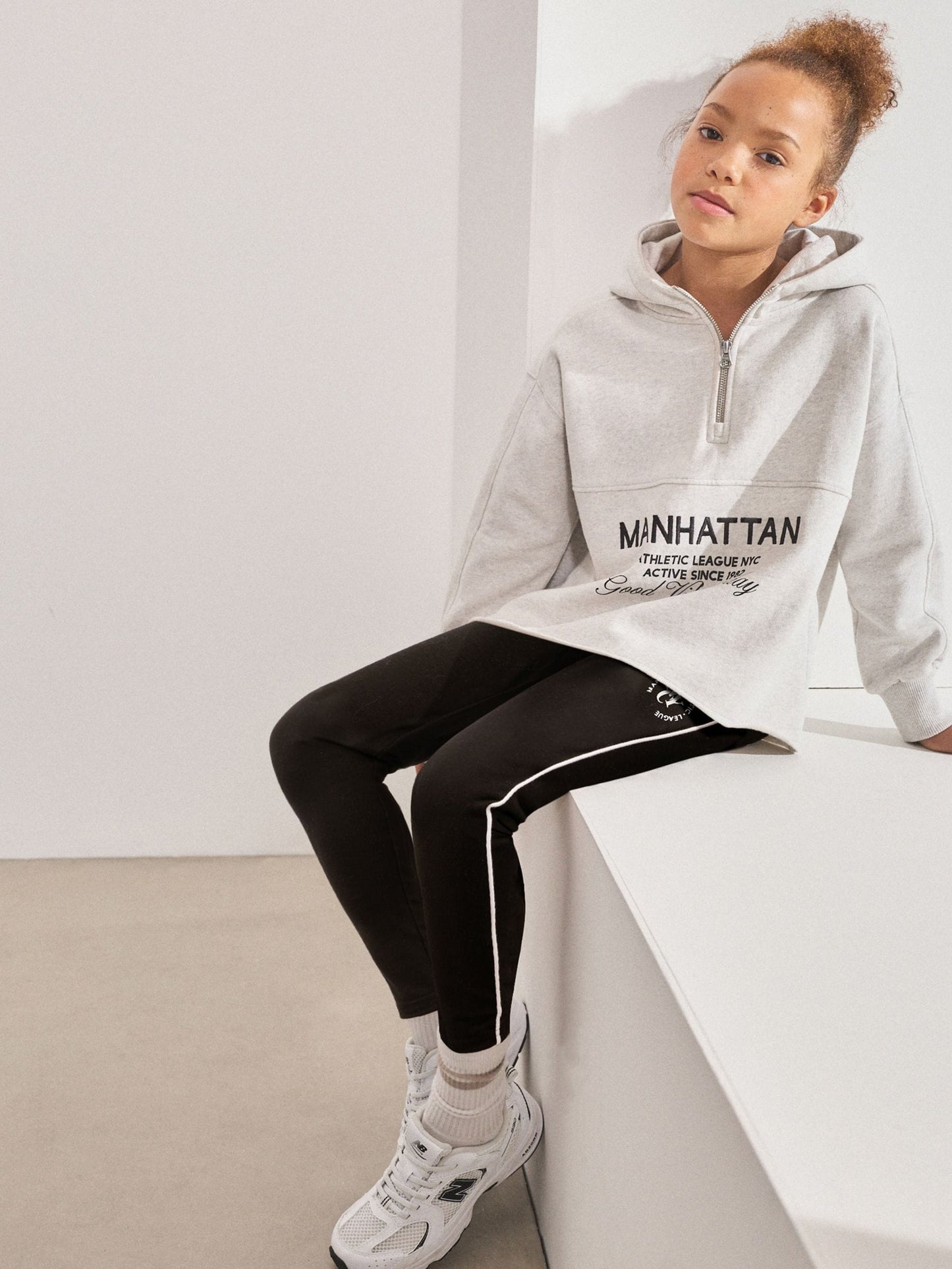 Grey Slogan Hoodie And Leggings Set (3-16yrs)