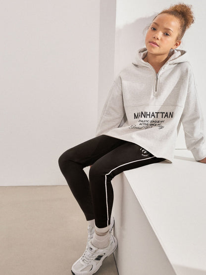 Grey Slogan Hoodie And Leggings Set (3-16yrs)