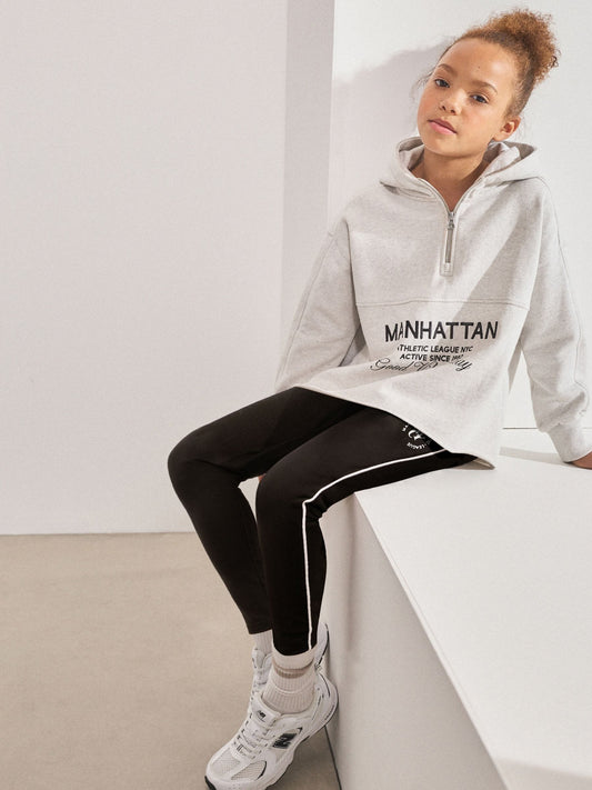 Grey Slogan Hoodie And Leggings Set (3-16yrs)