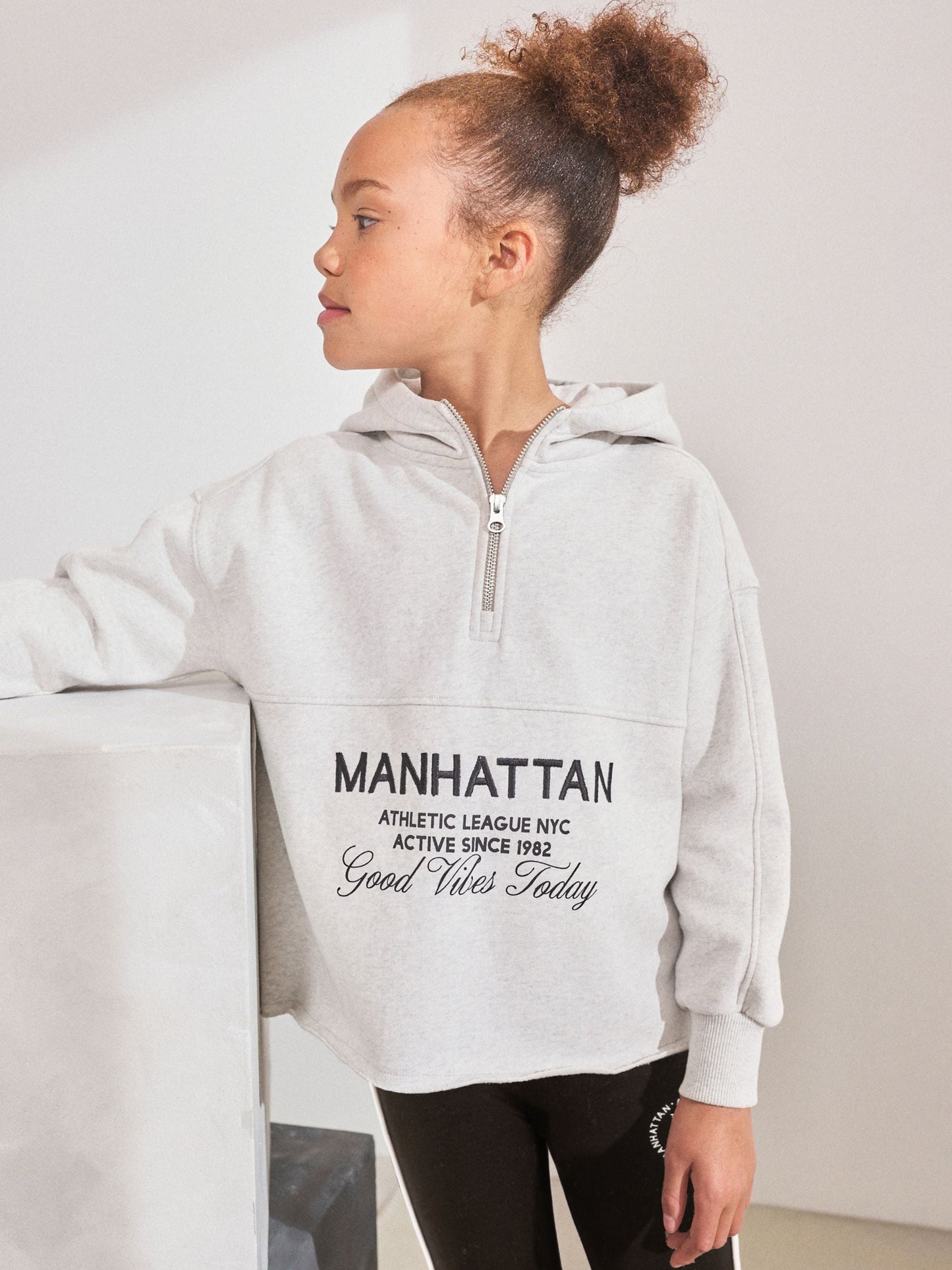 Grey Slogan Hoodie And Leggings Set (3-16yrs)