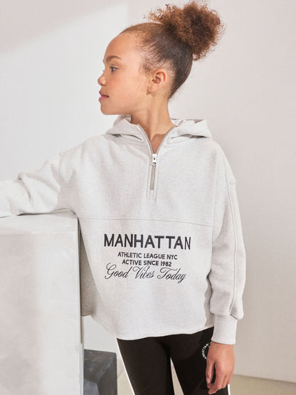 Grey Slogan Hoodie And Leggings Set (3-16yrs)