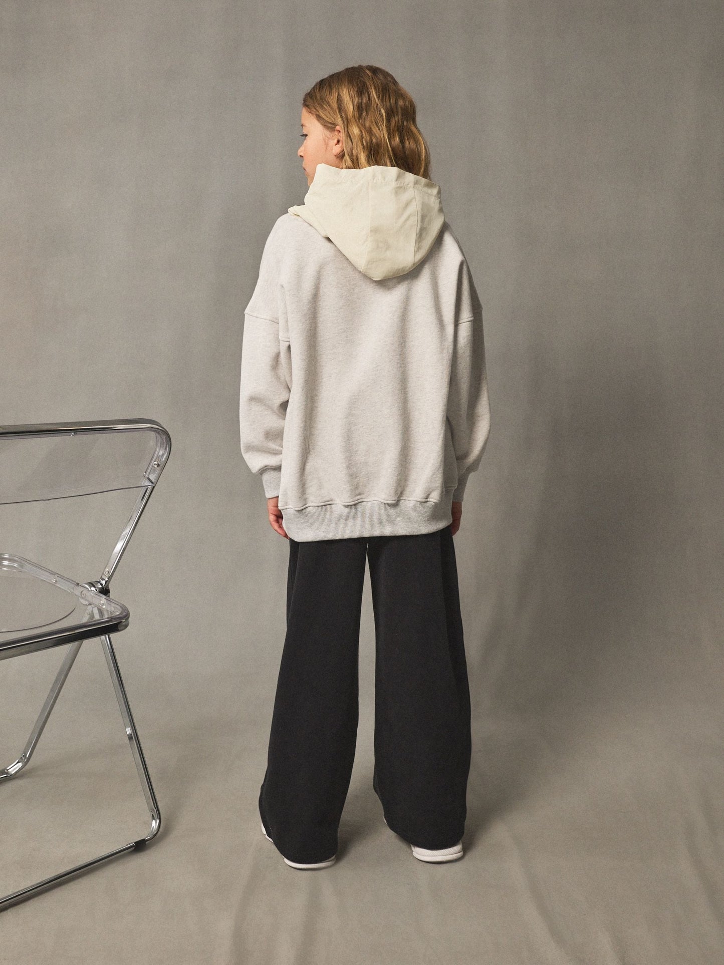 Grey/Ecru Contrast Hoodie (3-16yrs)