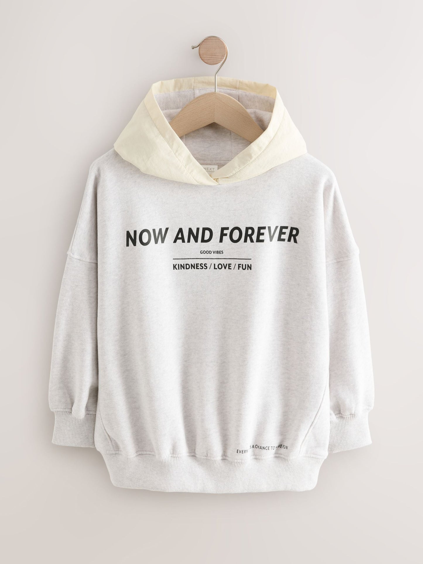 Grey/Ecru Contrast Hoodie (3-16yrs)