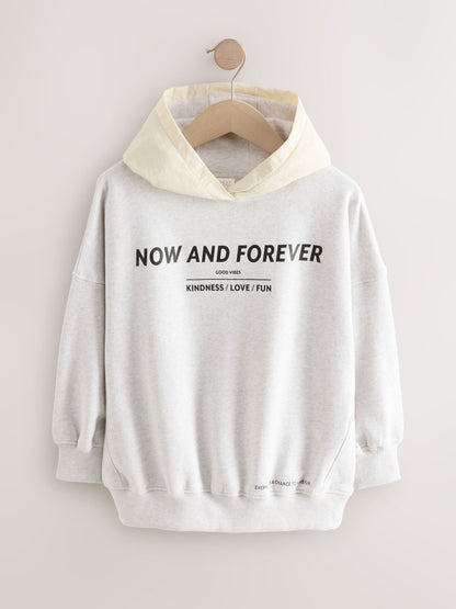Grey/Ecru Contrast Hoodie (3-16yrs)