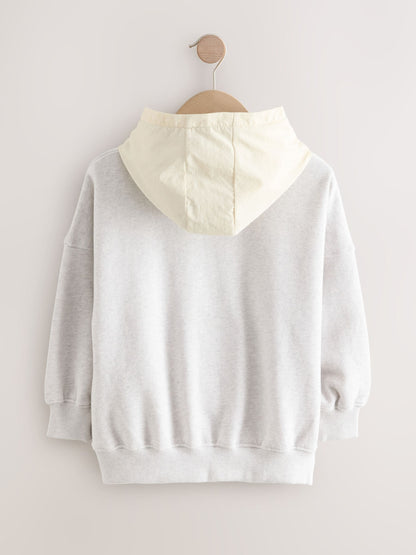 Grey/Ecru Contrast Hoodie (3-16yrs)