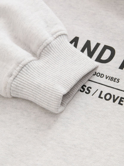 Grey/Ecru Contrast Hoodie (3-16yrs)