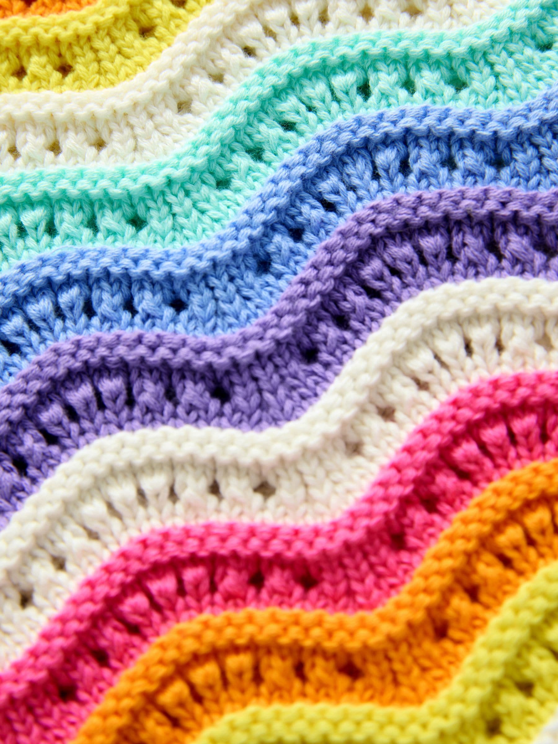 Dsiney Kidz - Little Bird by Jools Oliver Rainbow 100% Cotton Wavy Stripe Knitted Cardigan image 6