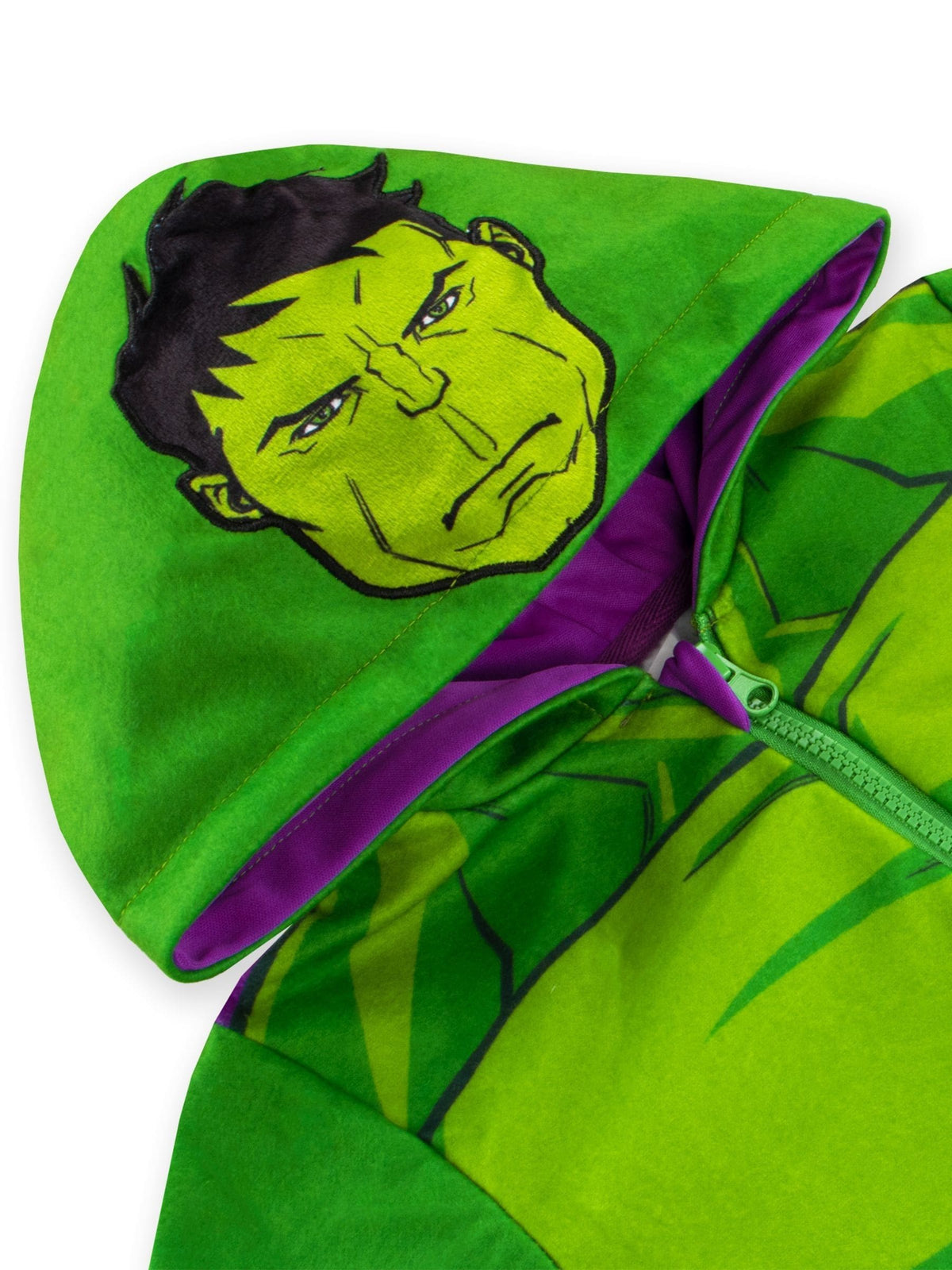 Character Green Marvel The Incredible Hulk Dress Up Fleece All-In-One Pyjamas - image 10