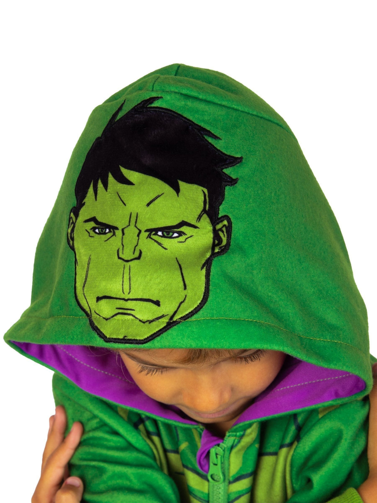 Character Green Marvel The Incredible Hulk Dress Up Fleece All-In-One Pyjamas - image 6