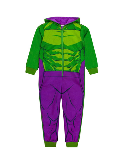 Character Green Marvel The Incredible Hulk Dress Up Fleece All-In-One Pyjamas - image 8