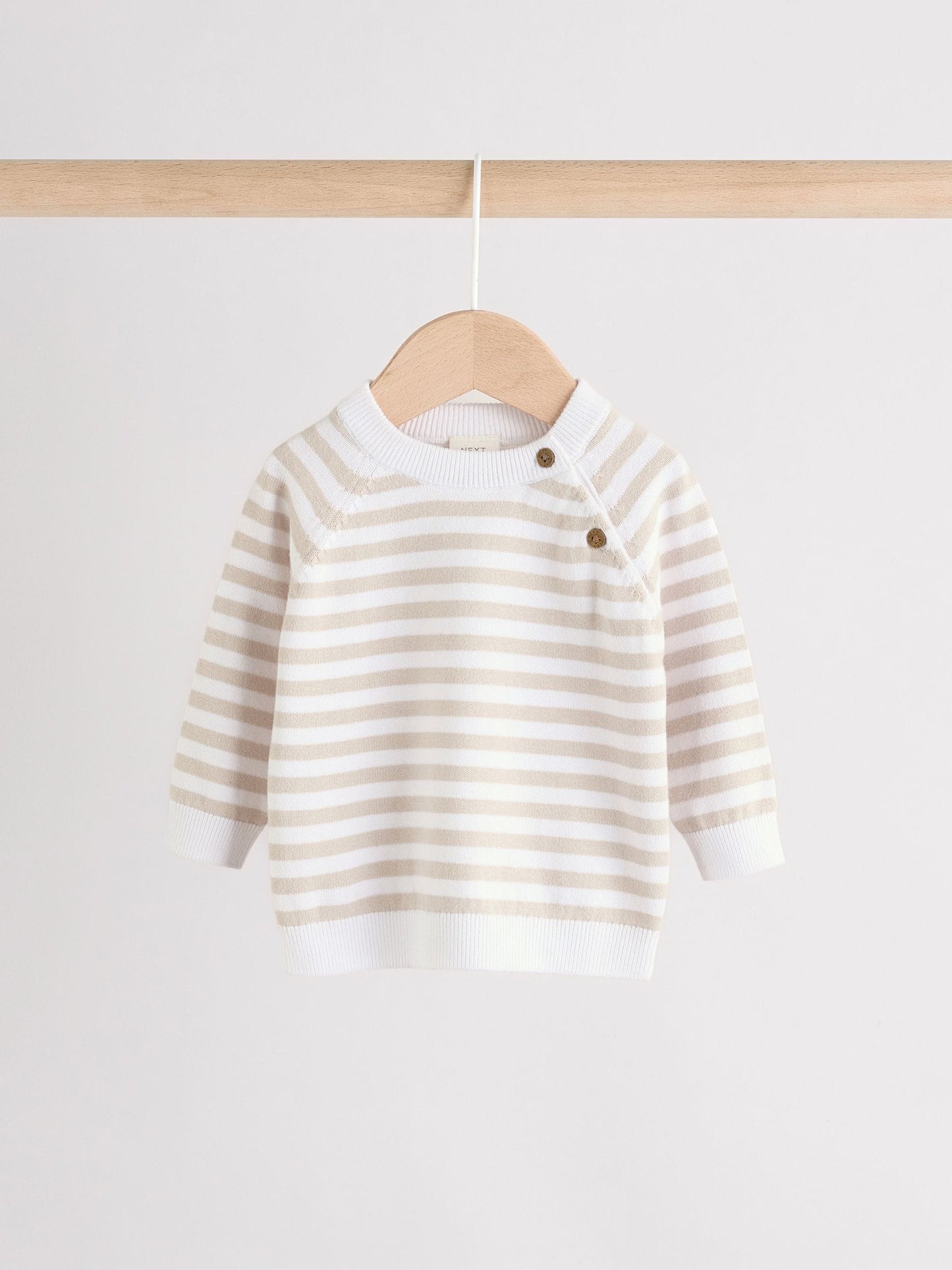 Neutral Stripe Knitted Top and Leggings Baby Set (0mths-2yrs)
