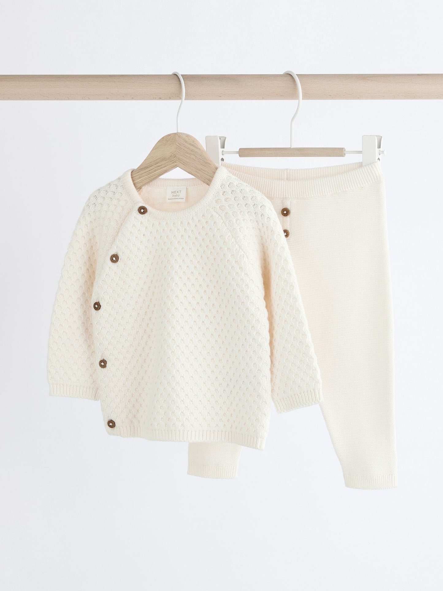White Knitted Jumper And Trouser Baby Set (0mths-2yrs) image 1