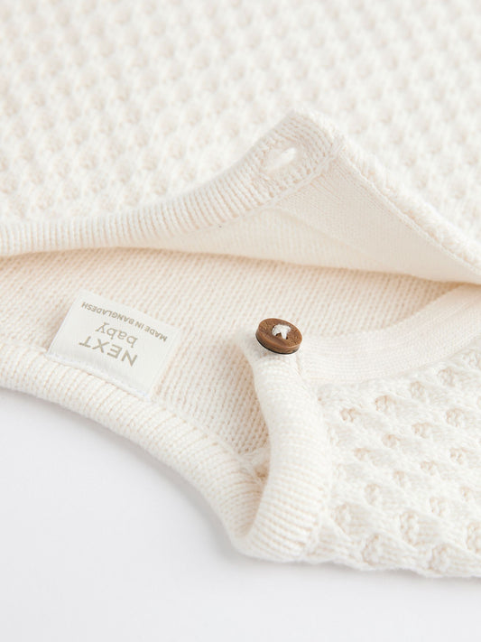 White Knitted Jumper And Trouser Baby Set (0mths-2yrs) image 3