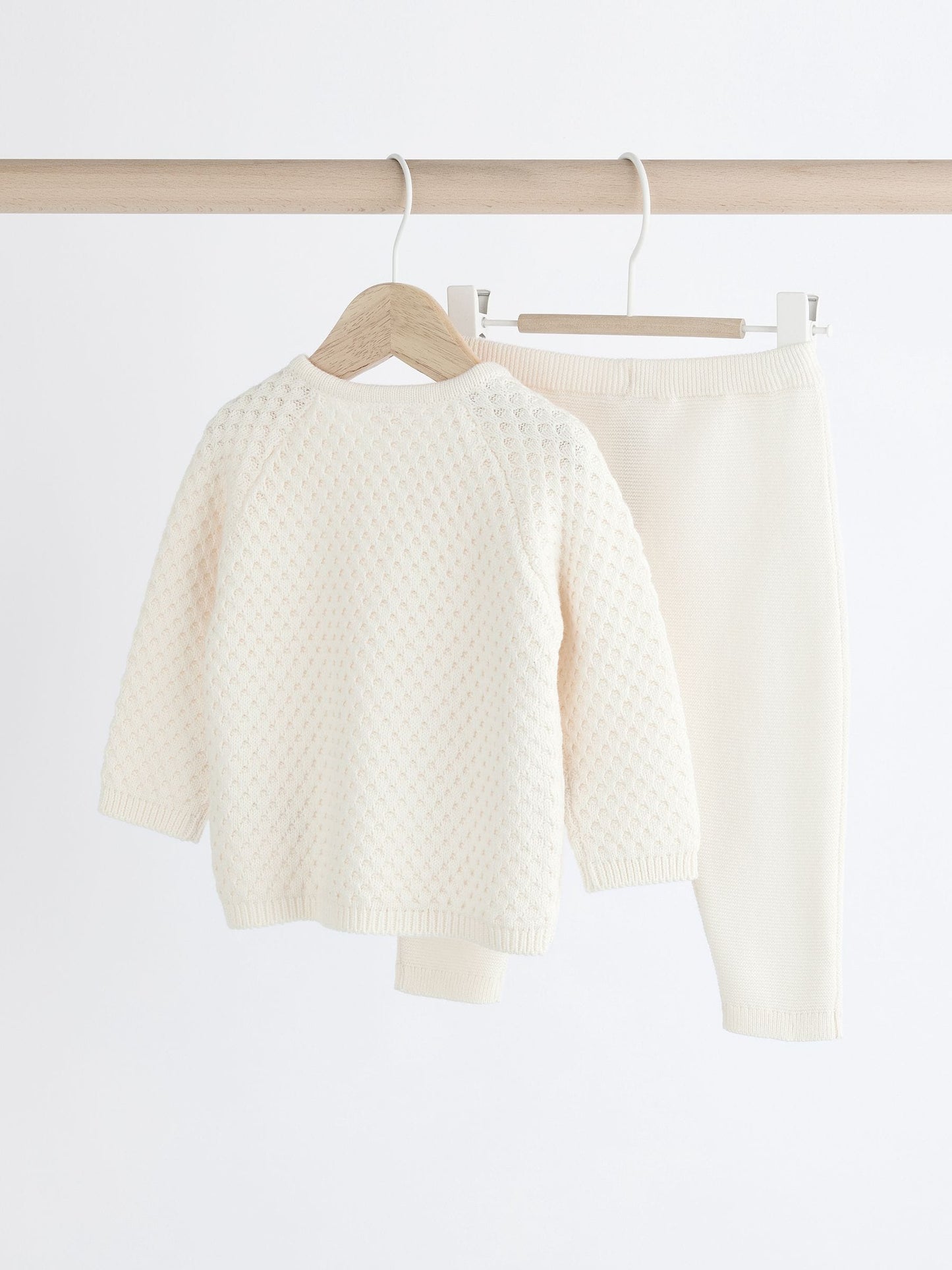 White Knitted Jumper And Trouser Baby Set (0mths-2yrs) image 5