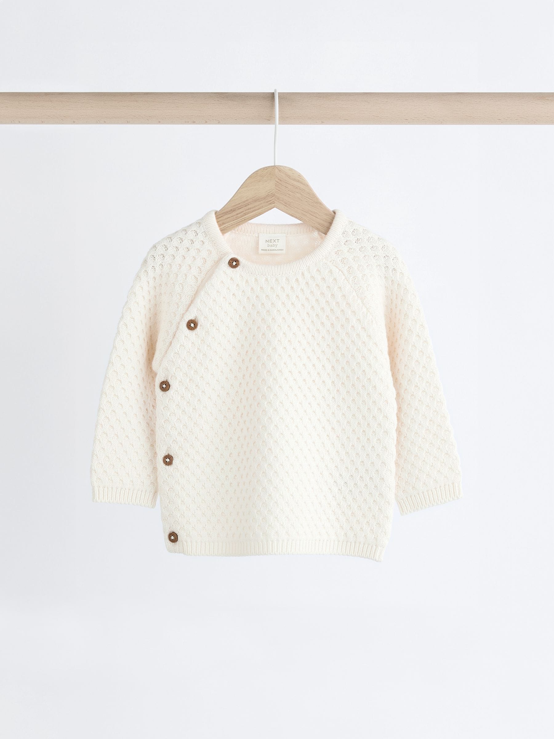 White Knitted Jumper And Trouser Baby Set (0mths-2yrs) image 6