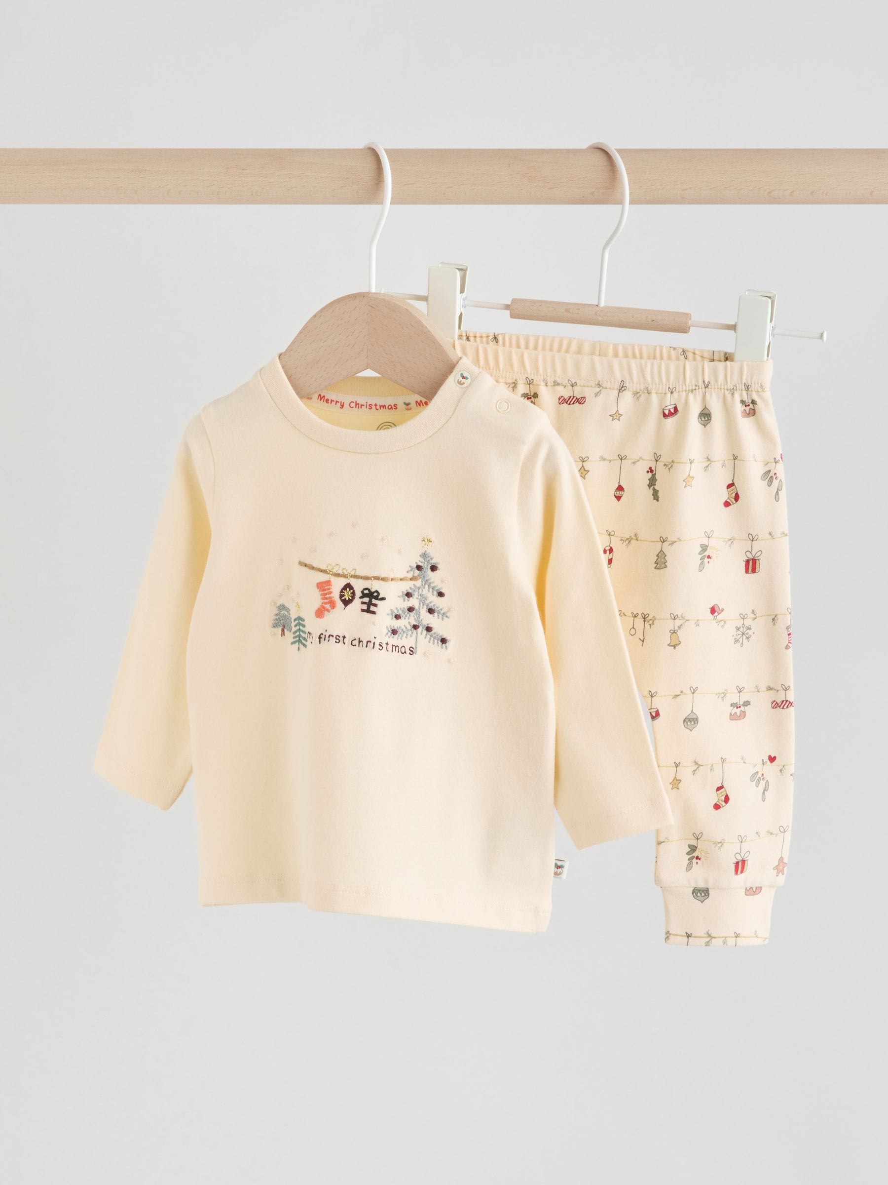 Dsiney Kidz - Cream My First Baby Christmas T-Shirt and Leggings Set (0-18mths) image 1