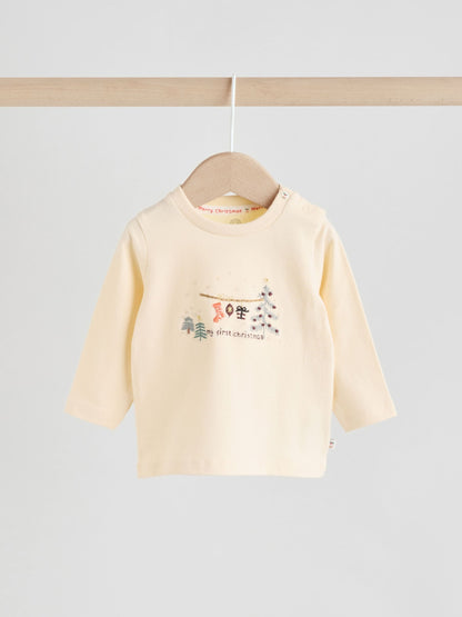 Dsiney Kidz - Cream My First Baby Christmas T-Shirt and Leggings Set (0-18mths) image 3