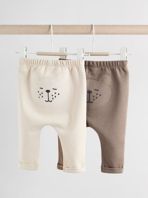 Neutral Bear Baby 100% Cotton Leggings 2 Pack (0mths-2yrs) image 1