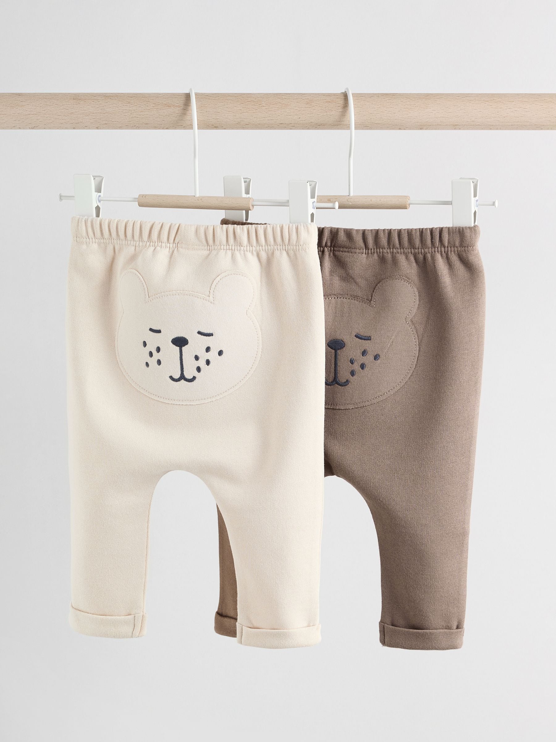 Neutral Bear Baby 100% Cotton Leggings 2 Pack (0mths-2yrs) image 1