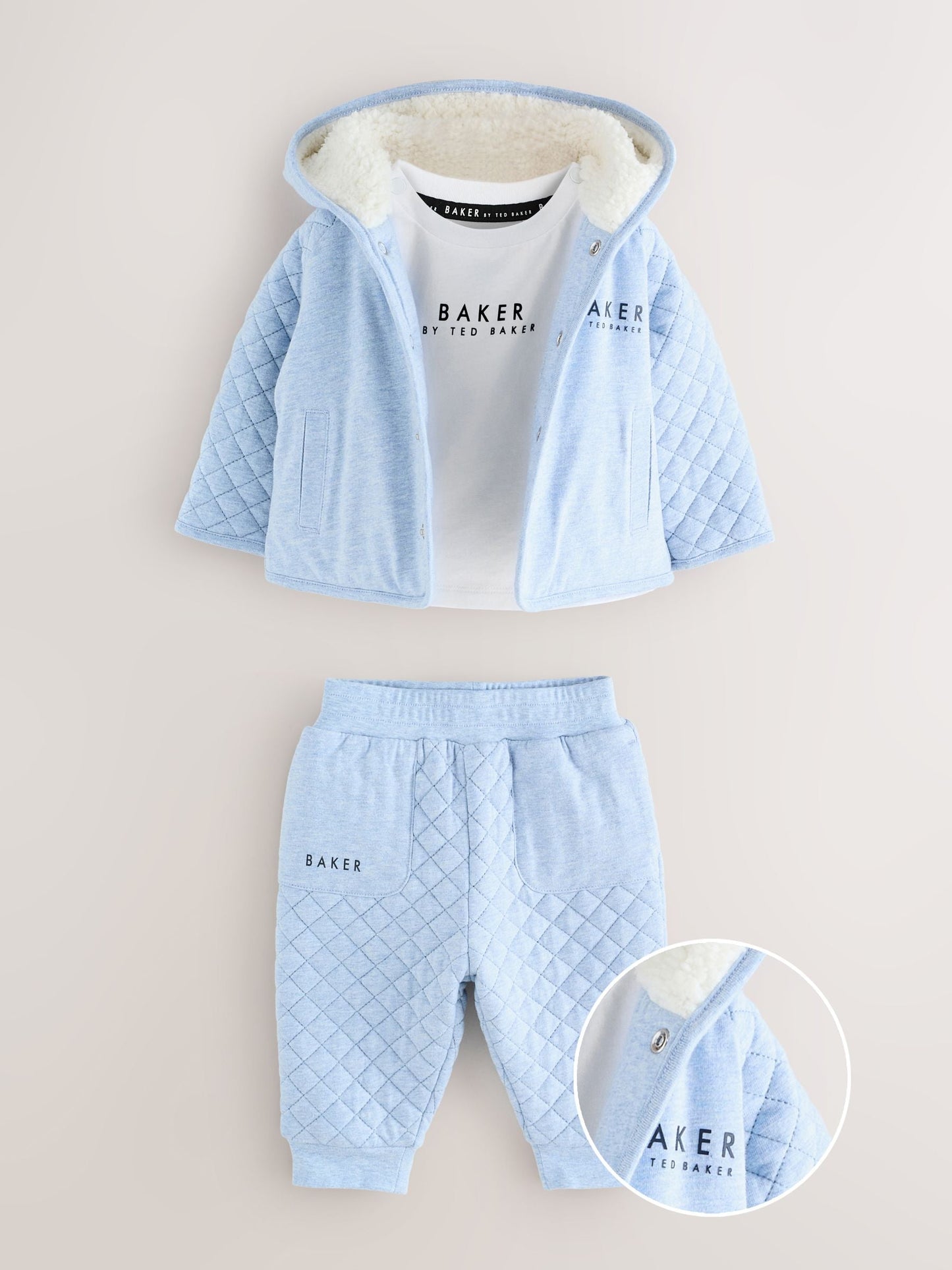 Baker by Ted Baker Quilted Jacket T-Shirt and Trousers Set