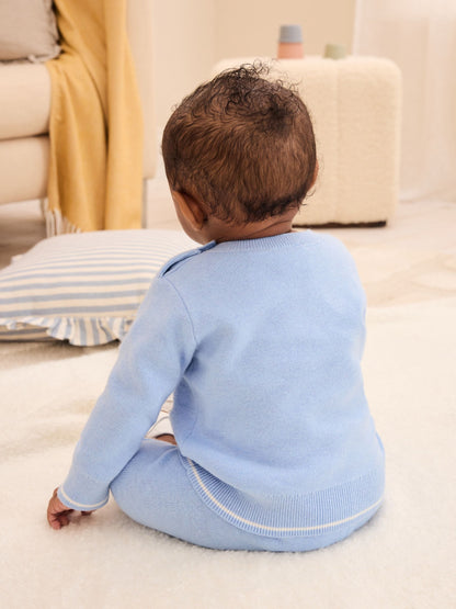 Dsiney Kidz - Baker by Ted Baker Blue Knit Knitted Top and Joggers Set image 2