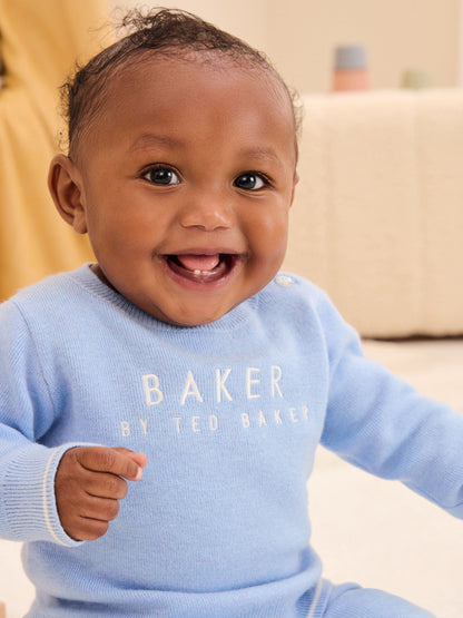 Dsiney Kidz - Baker by Ted Baker Blue Knit Knitted Top and Joggers Set image 3