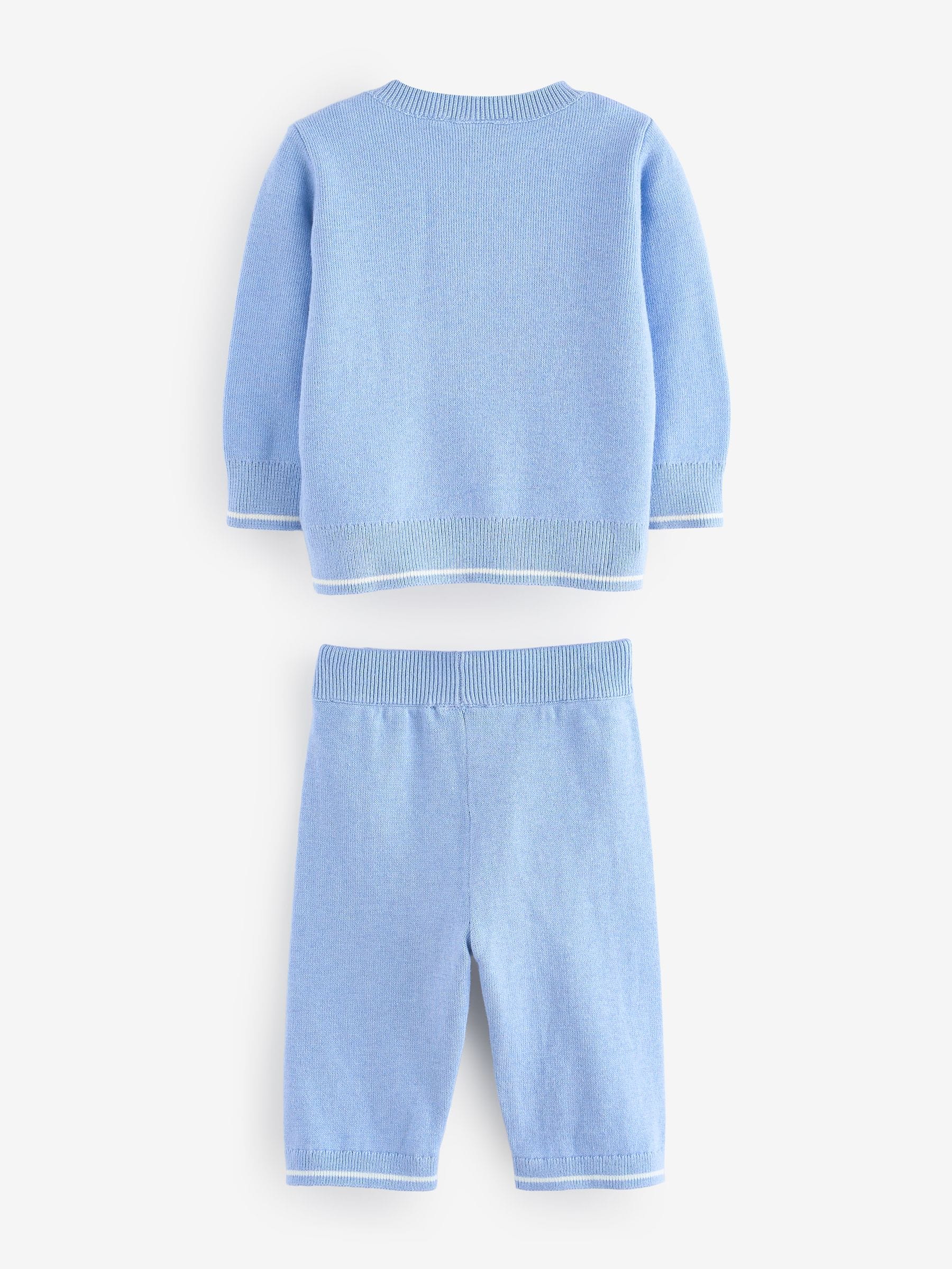 Dsiney Kidz - Baker by Ted Baker Blue Knit Knitted Top and Joggers Set image 7