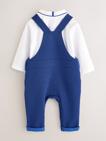 Baker by Ted Baker Navy Dungarees and Polo Shirt Set