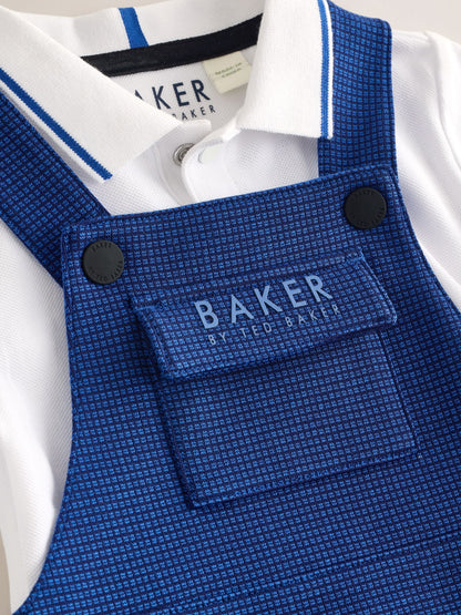 Baker by Ted Baker Navy Dungarees and Polo Shirt Set