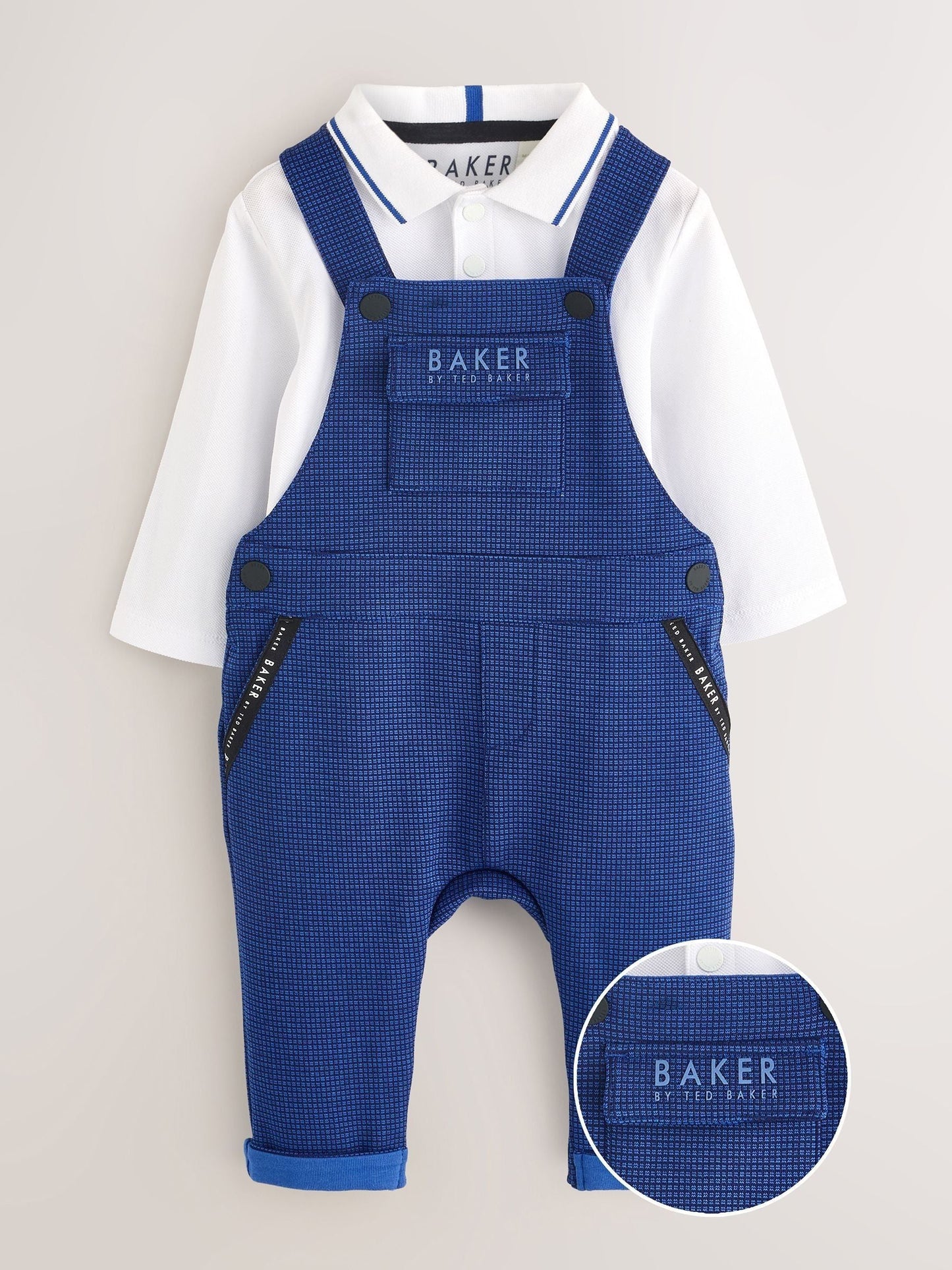 Baker by Ted Baker Navy Dungarees and Polo Shirt Set