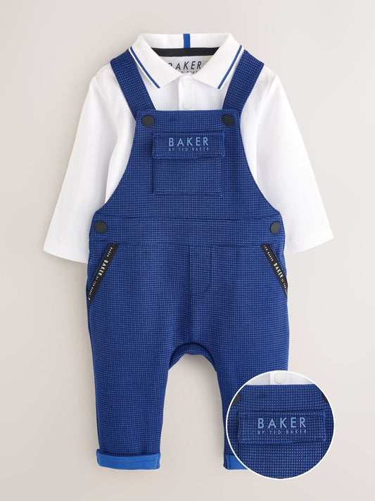 Baker by Ted Baker Navy Dungarees and Polo Shirt Set