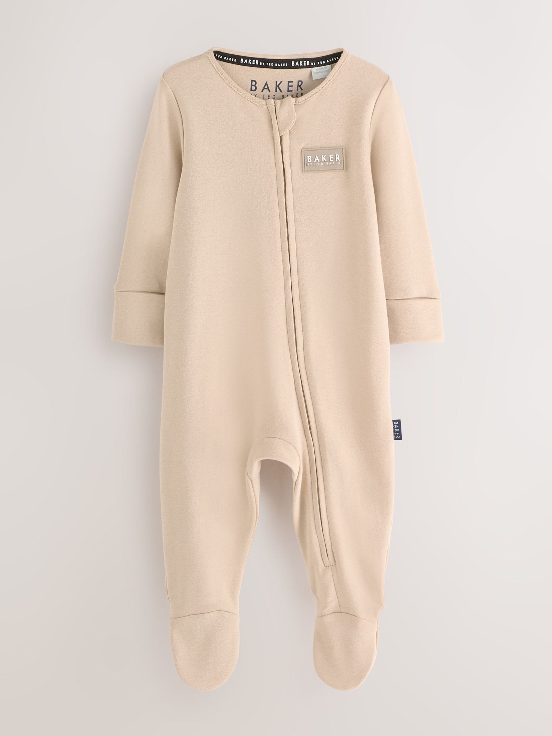 Baker by Ted Baker Grey/Green/Stone Baker by Ted Baker 3 Pack Sleepsuits image 4