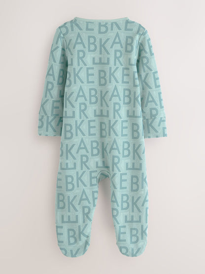 Baker by Ted Baker Grey/Green/Stone Baker by Ted Baker 3 Pack Sleepsuits image 5