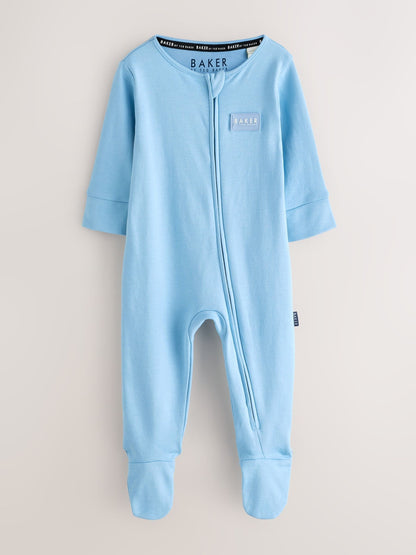 Baker by Ted Baker Navy/Blue Baker by Ted Baker 3 Pack Sleepsuits image 4