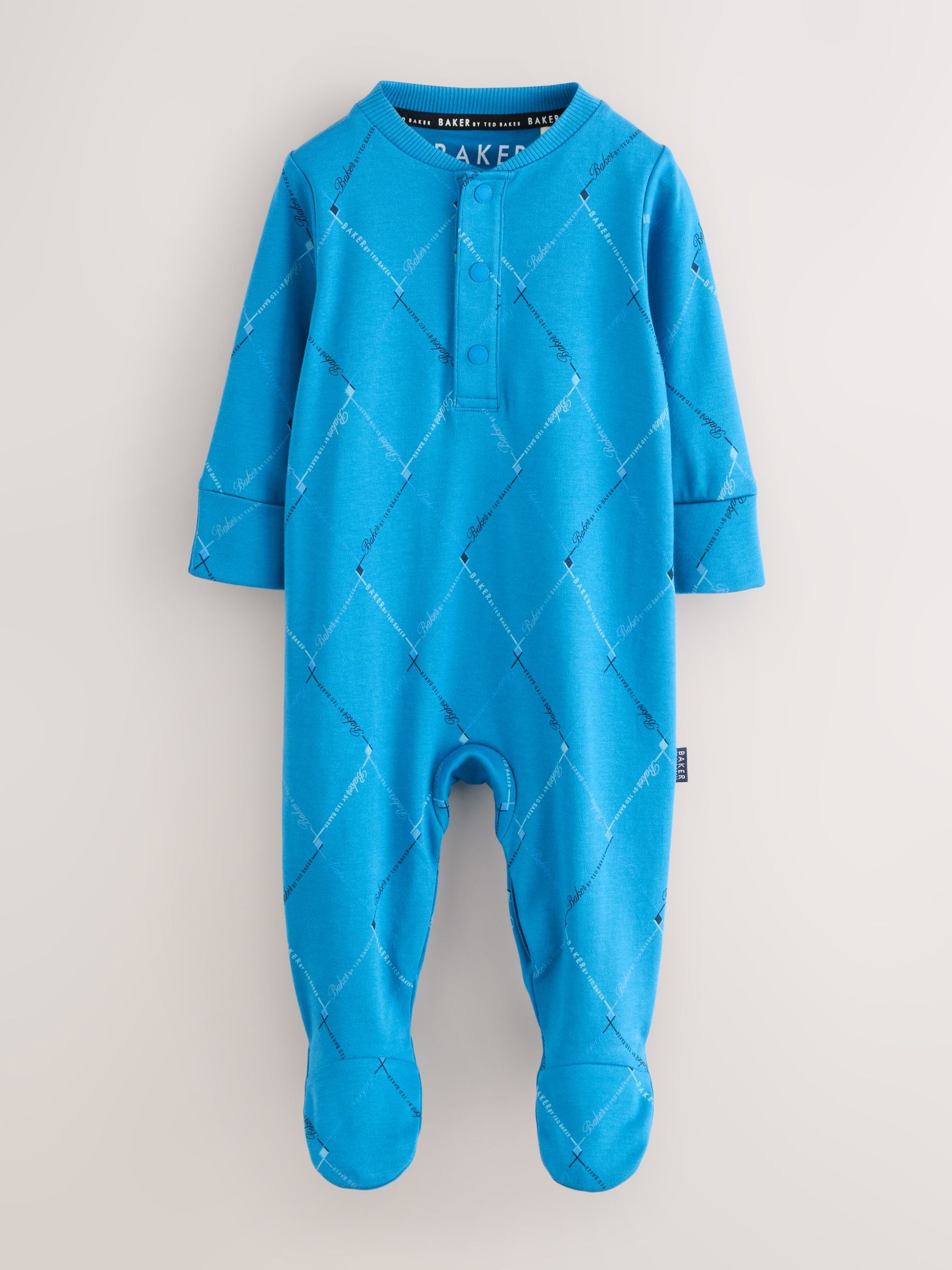 Baker by Ted Baker Navy Blue and Grey Sleepsuits 3 Pack image 2